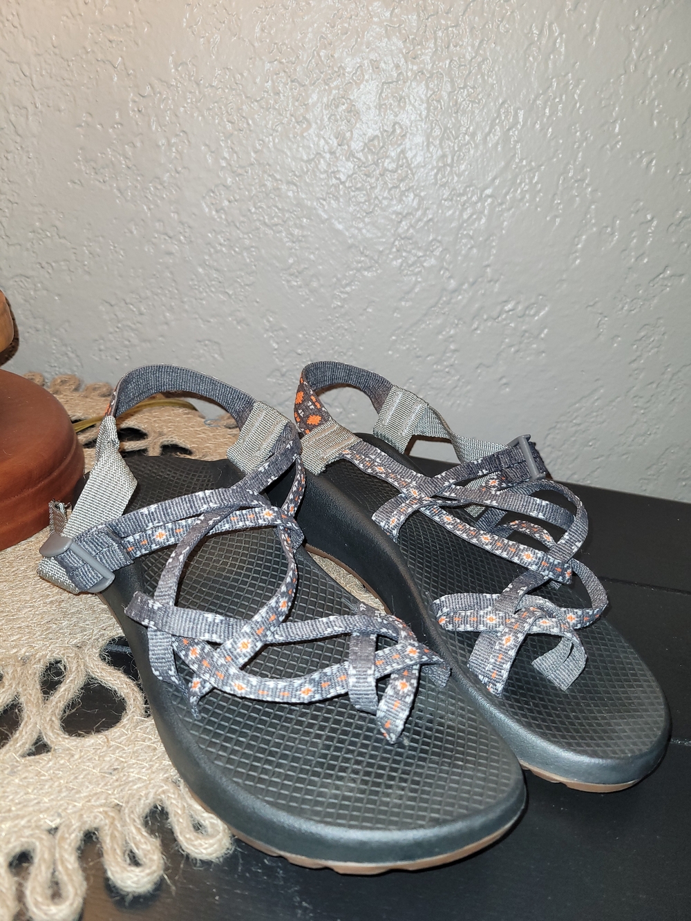 Chaco ZX/2 Classic Gray Orange Adjustable Sport Hiking Sandals Women's
